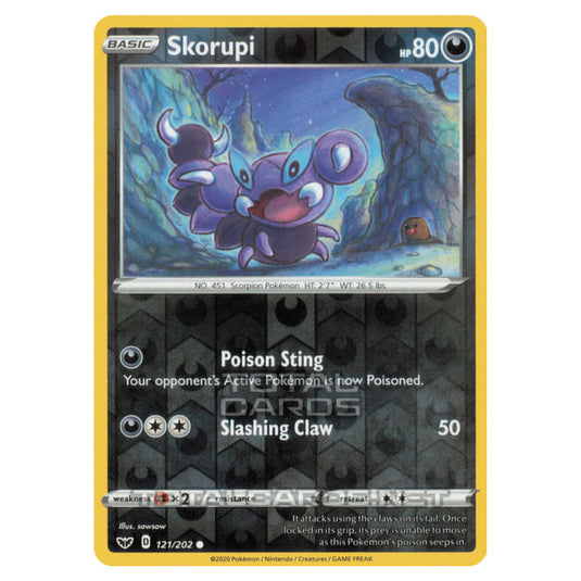 Pokemon - Sword & Shield - Base Set - Skorupi - 121/202 - (Reverse Holo)