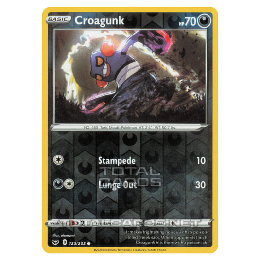 Pokemon - Sword & Shield - Base Set - Croagunk - 123/202 - (Reverse Holo)