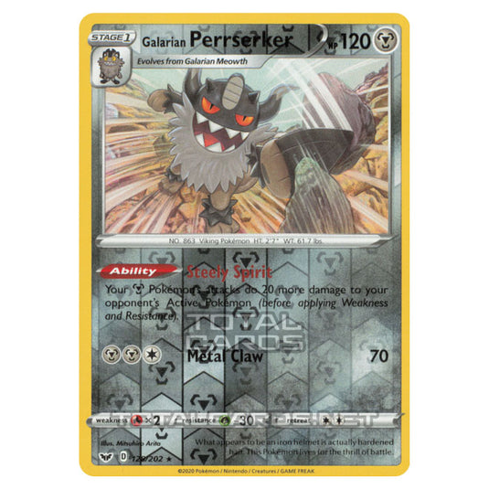 Pokemon - Sword & Shield - Base Set - Galarian Perrserker - 128/202 - (Reverse Holo)