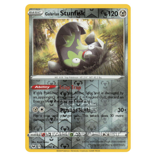 Pokemon - Sword & Shield - Base Set - Galarian Stunfisk - 132/202 - (Reverse Holo)