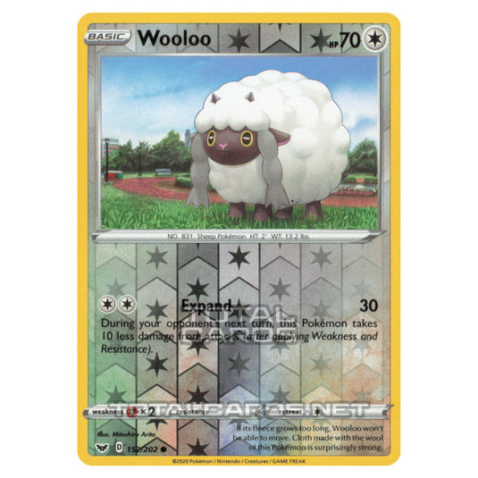 Pokemon - Sword & Shield - Base Set - Wooloo - 152/202 - (Reverse Holo)