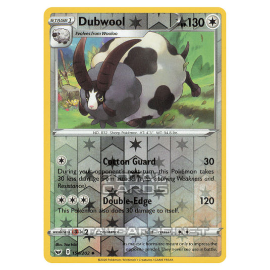 Pokemon - Sword & Shield - Base Set - Dubwool - 154/202 - (Reverse Holo)