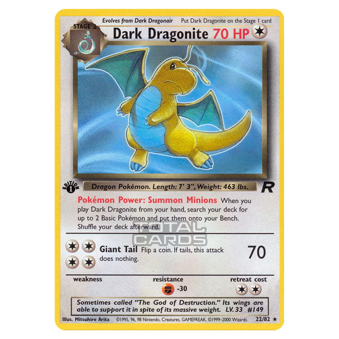 Dragonite Base Set Pokemon - Base - Team Rocket - Dark Dragonite - 22/82