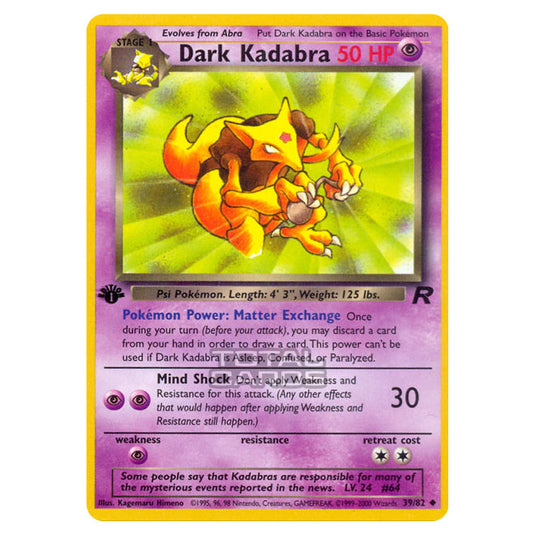 Pokemon - Base - Team Rocket - Dark Kadabra - 39/82