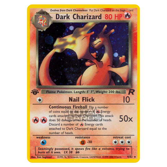 how much is dark charizard pokemon card worth Dark, dangerous, and downright iconic The 1st Edition Dark Charizard from Team Rocket remains one of the most legendary cards of the era!