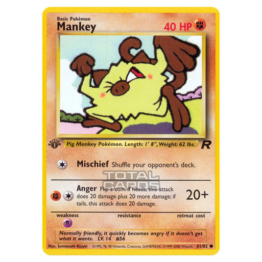 Pokemon - Base - Team Rocket - Mankey - 61/82