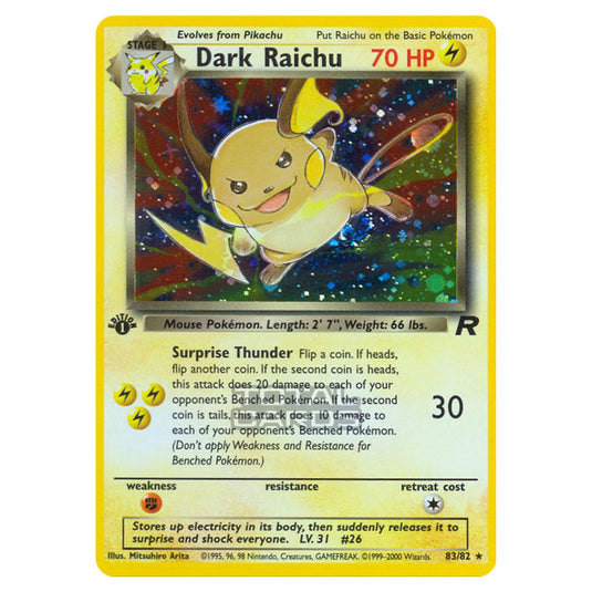 Pokemon - Base - Team Rocket - Dark Raichu - 83/82