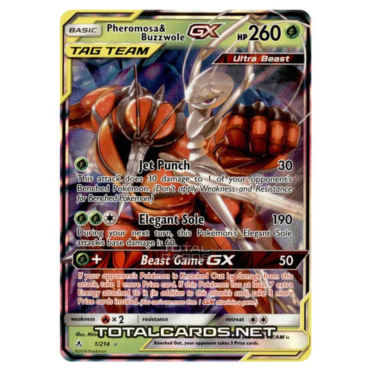 Pokemon - Sun & Moon - Unbroken Bonds - Pheromosa & Buzzwole-GX - 1/214