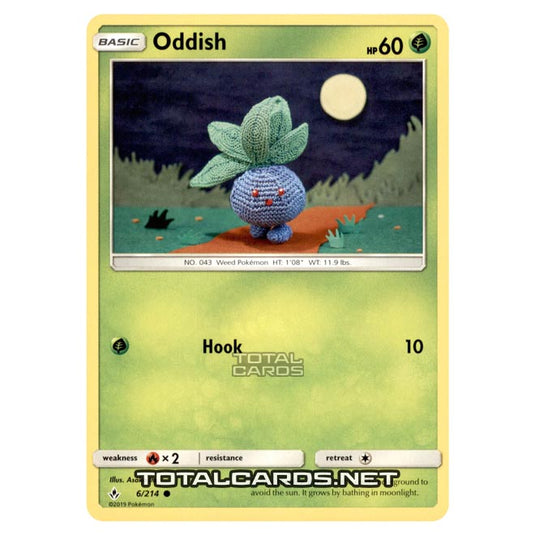 Pokemon - Sun & Moon - Unbroken Bonds - Oddish - 6/214 Pokemon - Sun & Moon - Unbroken Bonds - Oddish - 6/214
