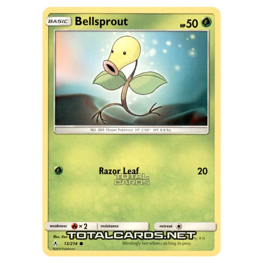 Pokemon - Sun & Moon - Unbroken Bonds - Bellsprout - 13/214 Pokemon - Sun & Moon - Unbroken Bonds - Bellsprout - 13/214