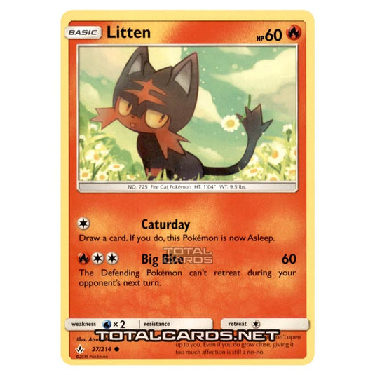 Pokemon - Sun & Moon - Unbroken Bonds - Litten - 27/214