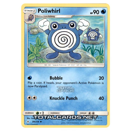 Pokemon - Sun & Moon - Unbroken Bonds - Poliwhirl - 38/214