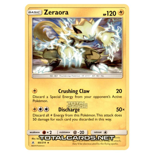 Pokemon - Sun & Moon - Unbroken Bonds - Zeraora - 60/214