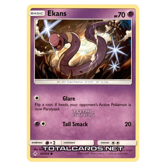 Pokemon - Sun & Moon - Unbroken Bonds - Ekans - 62/214