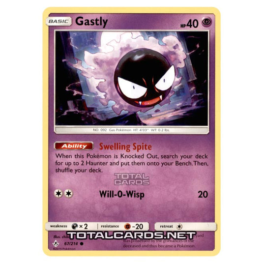 Pokemon - Sun & Moon - Unbroken Bonds - Gastly - 67/214