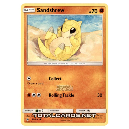 Pokemon - Sun & Moon - Unbroken Bonds - Sandshrew - 83/214