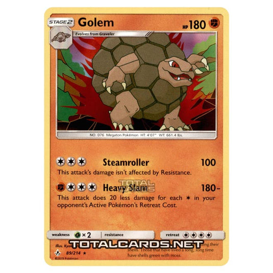 Pokemon - Sun & Moon - Unbroken Bonds - Golem - 89/214