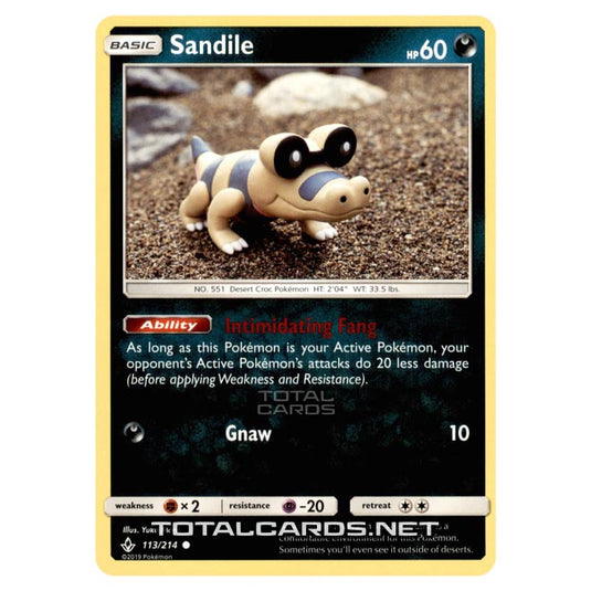 Pokemon - Sun & Moon - Unbroken Bonds - Sandile - 113/214