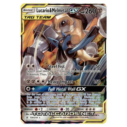 Pokemon - Sun & Moon - Unbroken Bonds - Lucario & Melmetal-GX - 120/214