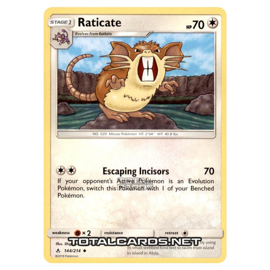 Pokemon - Sun & Moon - Unbroken Bonds - Raticate - 144/214