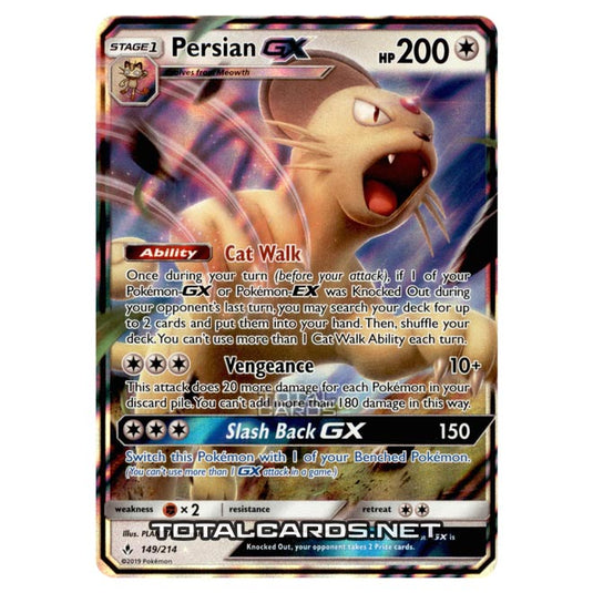 Pokemon - Sun & Moon - Unbroken Bonds - Persian-GX - 149/214