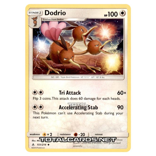 Pokemon - Sun & Moon - Unbroken Bonds - Dodrio - 151/214