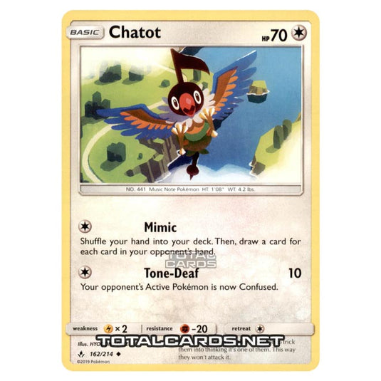 Pokemon - Sun & Moon - Unbroken Bonds - Chatot - 162/214 Pokemon - Sun & Moon - Unbroken Bonds - Chatot - 162/214