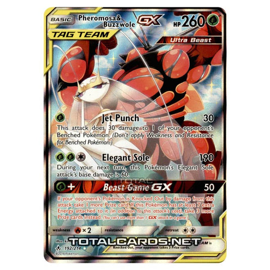 Pokemon - Sun & Moon - Unbroken Bonds - Pheromosa & Buzzwole-GX (Full Art) - 192/214