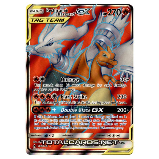 Pokemon - Sun & Moon - Unbroken Bonds - Reshiram & Charizard-GX (Full Art) - 194/214