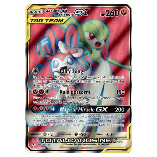 Pokemon - Sun & Moon - Unbroken Bonds - Gardevoir & Sylveon-GX (Full Art) - 204/214