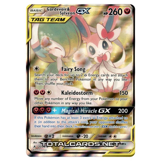 Pokemon - Sun & Moon - Unbroken Bonds - Gardevoir & Sylveon-GX (Full Art) - 205/214