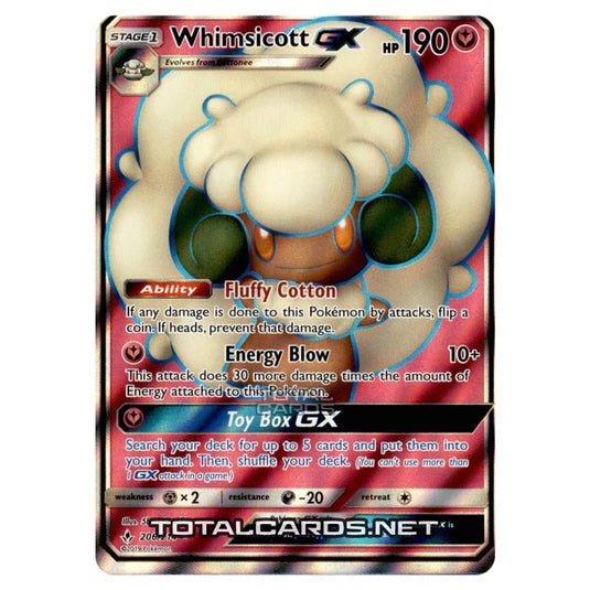 Pokemon - Sun & Moon - Unbroken Bonds - Whimsicott-GX (Full Art) - 206/214