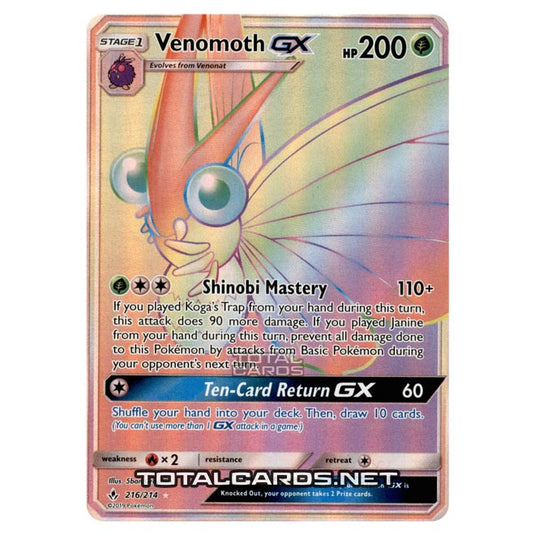 Pokemon - Sun & Moon - Unbroken Bonds - Venomoth-GX (Rainbow Rare)