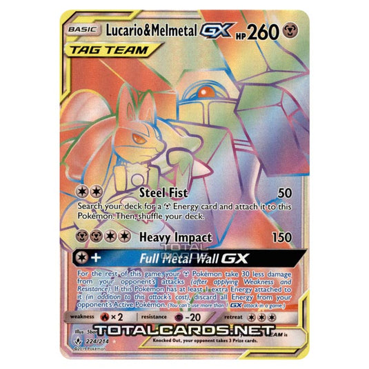 Pokemon - Sun & Moon - Unbroken Bonds - Lucario & Melmetal-GX (Rainbow Pokemon - Sun & Moon - Unbroken Bonds - Lucario & Melmetal-GX (Rainbow