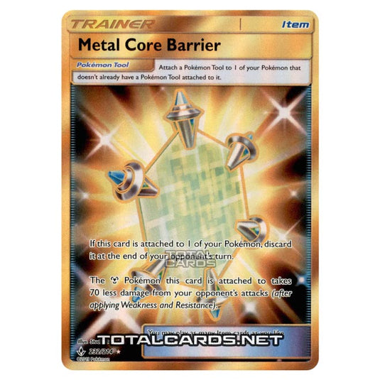 Pokemon - Sun & Moon - Unbroken Bonds - Metal Core Barrier (Secret Rare) - 232/214