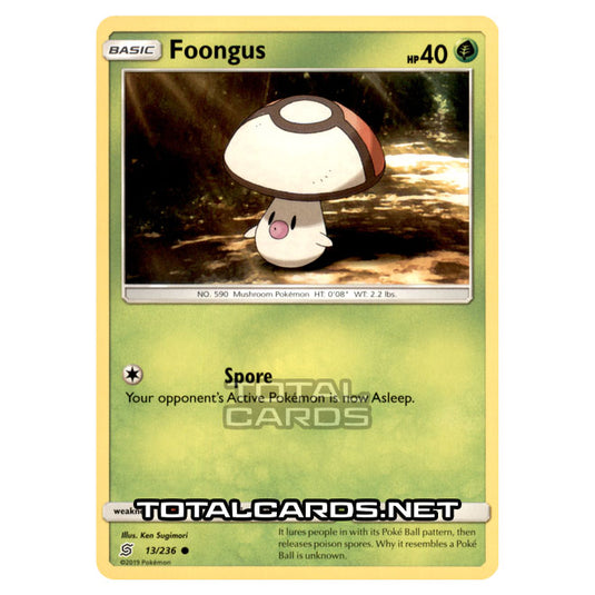 Pokemon - Sun & Moon - Unified Minds - Foongus - 13/236