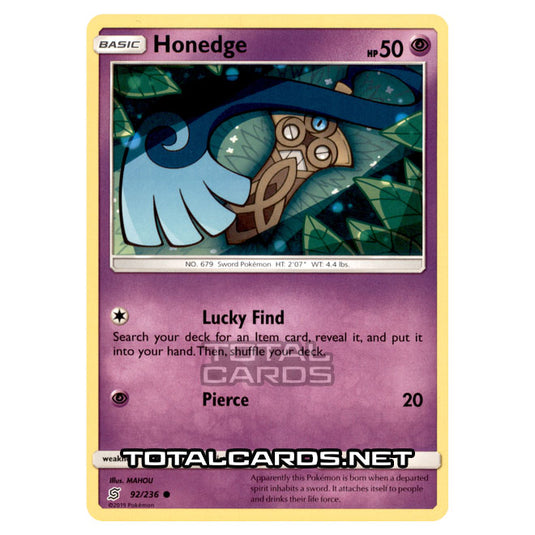 Pokemon - Sun & Moon - Unified Minds - Honedge - 92/236