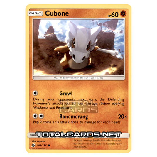 Pokemon - Sun & Moon - Unified Minds - Cubone - 105/236