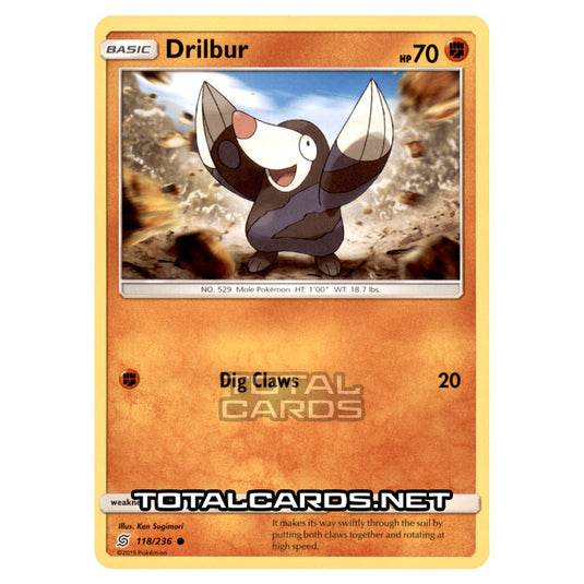 Pokemon - Sun & Moon - Unified Minds - Drilbur - 118/236