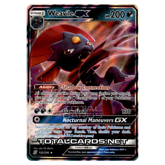 Pokemon - Sun & Moon - Unified Minds - Weavile-GX - 132/236