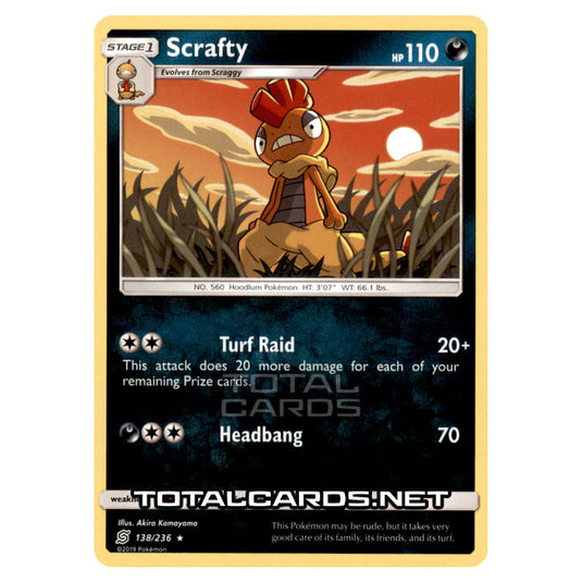 Pokemon - Sun & Moon - Unified Minds - Scrafty - 138/236