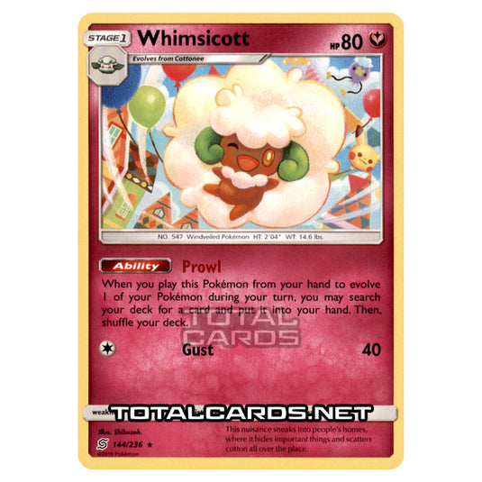 Pokemon - Sun & Moon - Unified Minds - Whimsicott - 144/236