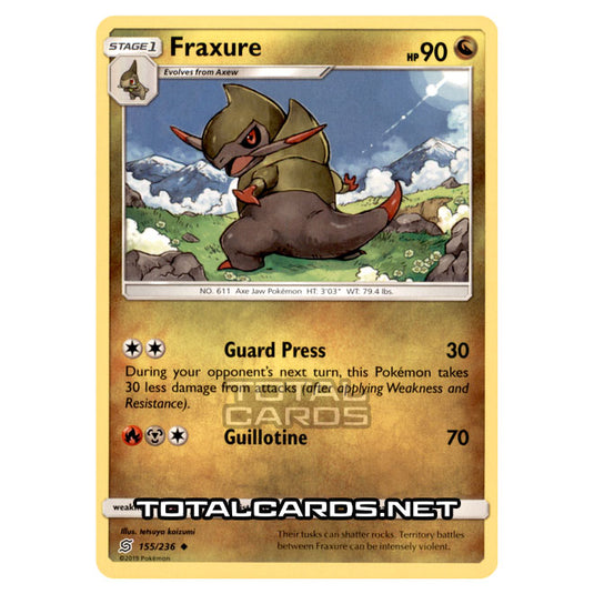 Pokemon - Sun & Moon - Unified Minds - Fraxure - 155/236