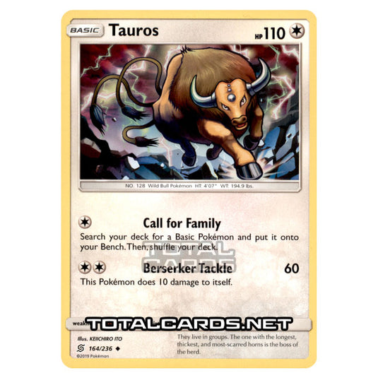 Pokemon - Sun & Moon - Unified Minds - Tauros - 164/236