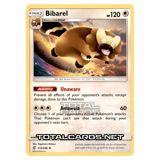 Pokemon - Sun & Moon - Unified Minds - Bibarel - 172/236