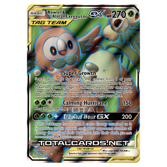 Pokemon - Sun & Moon - Unified Minds - Rowlet & Alolan Exeggutor-GX (Full Art) - 214/236