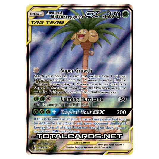 Pokemon - Sun & Moon - Unified Minds - Rowlet & Alolan Exeggutor-GX (Full Art) - 215/236