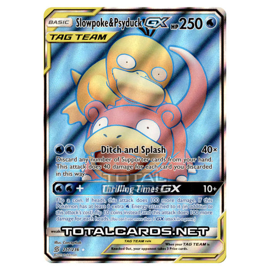 Pokemon - Sun & Moon - Unified Minds - Slowpoke & Psyduck-GX (Full Art) - 217/236