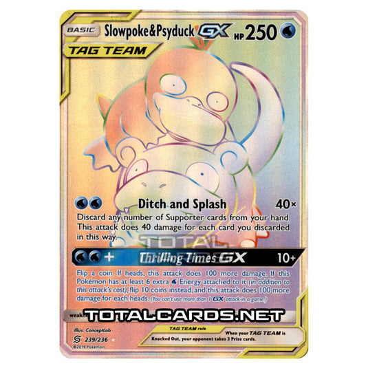 Pokemon - Sun & Moon - Unified Minds - Slowpoke & Psyduck-GX (Rainbow Rare) - 239/236