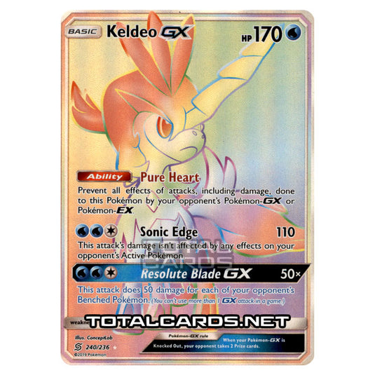 Pokemon - Sun & Moon - Unified Minds - Keldeo-GX (Rainbow Rare) - 240/236